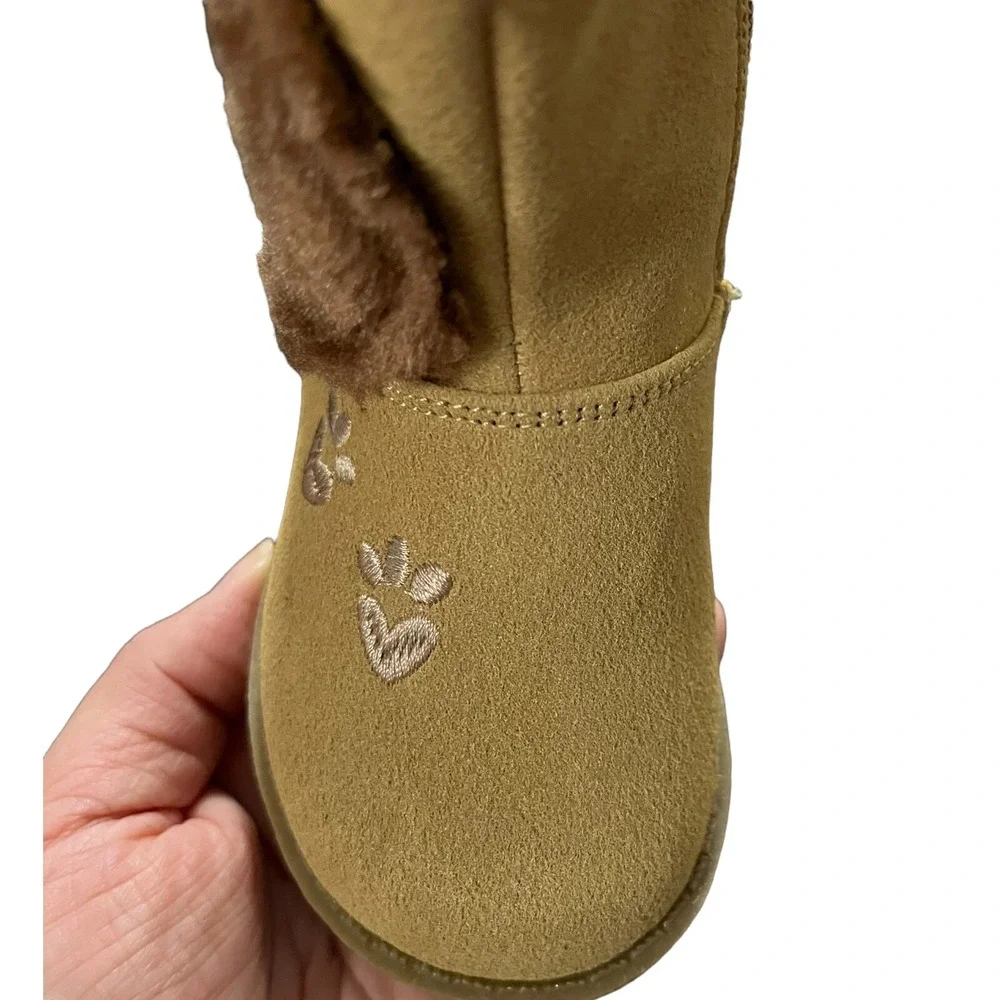Rachel‎ Baby Girls Faux Suede Boots Size 5 Brown Tan Side Zip Stylish Comfort